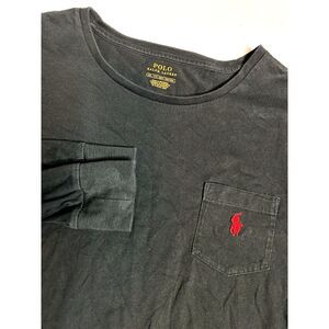 Ralph Lauren‎ Polo Mens XXL Black Long Sleeve T-Shirt Crew Neck Red Pony